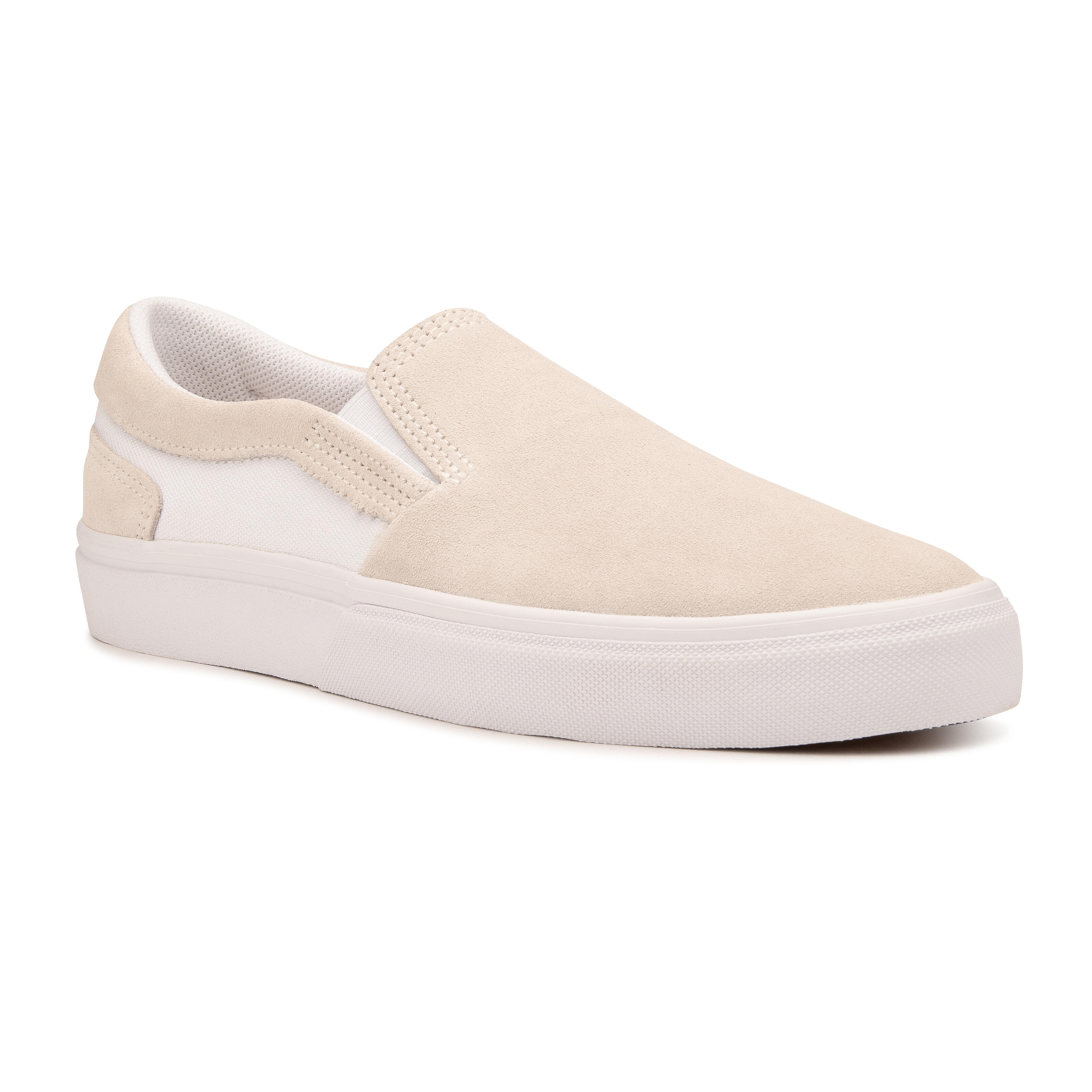 OXELO Skateschuh Slip-On Vulca 500 Low ohne SchnÃ¼rung Damen/Herren weiss 41