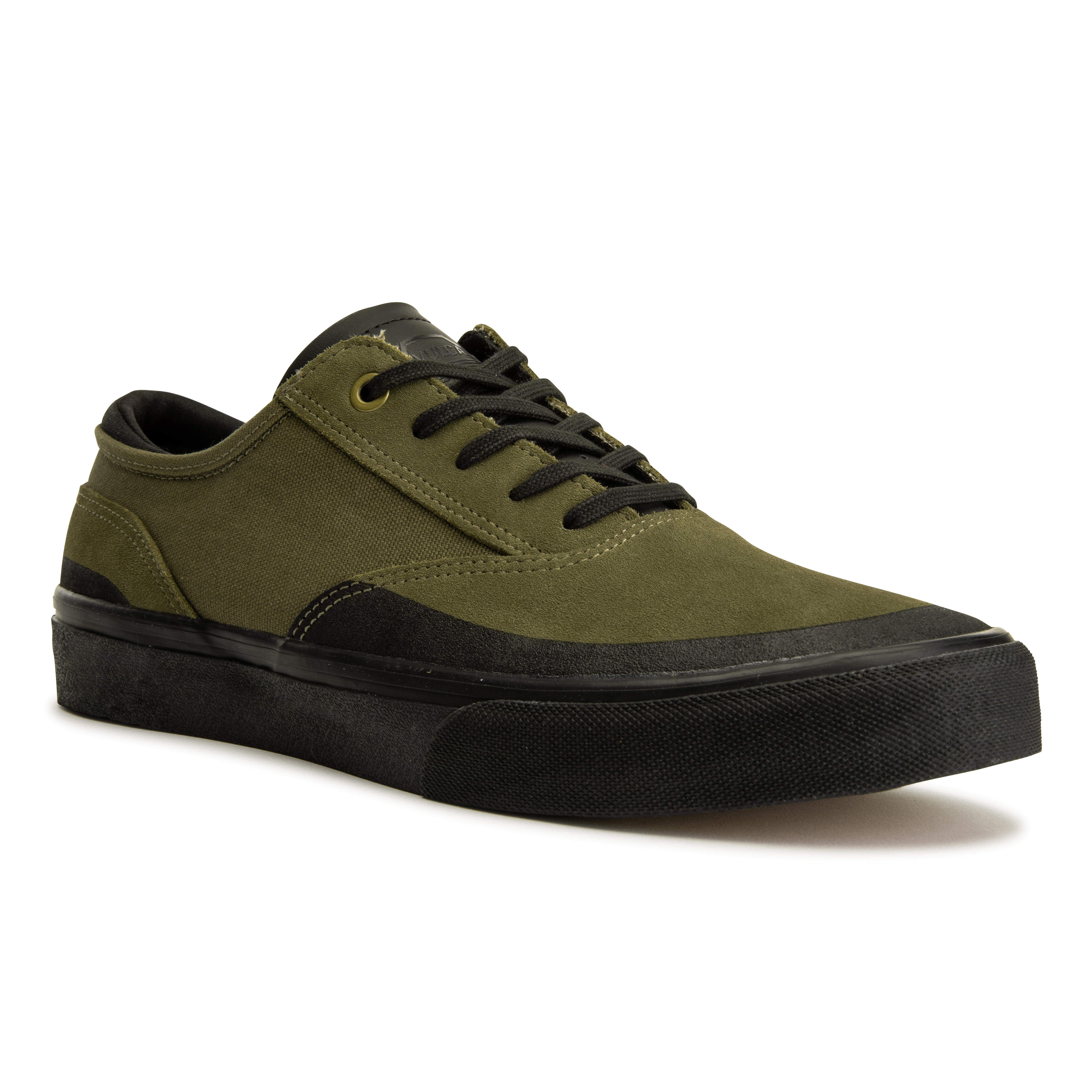 OXELO Skateschuh Vulca 500 Low Damen/Herren khaki mit schwarzer Sohle 41