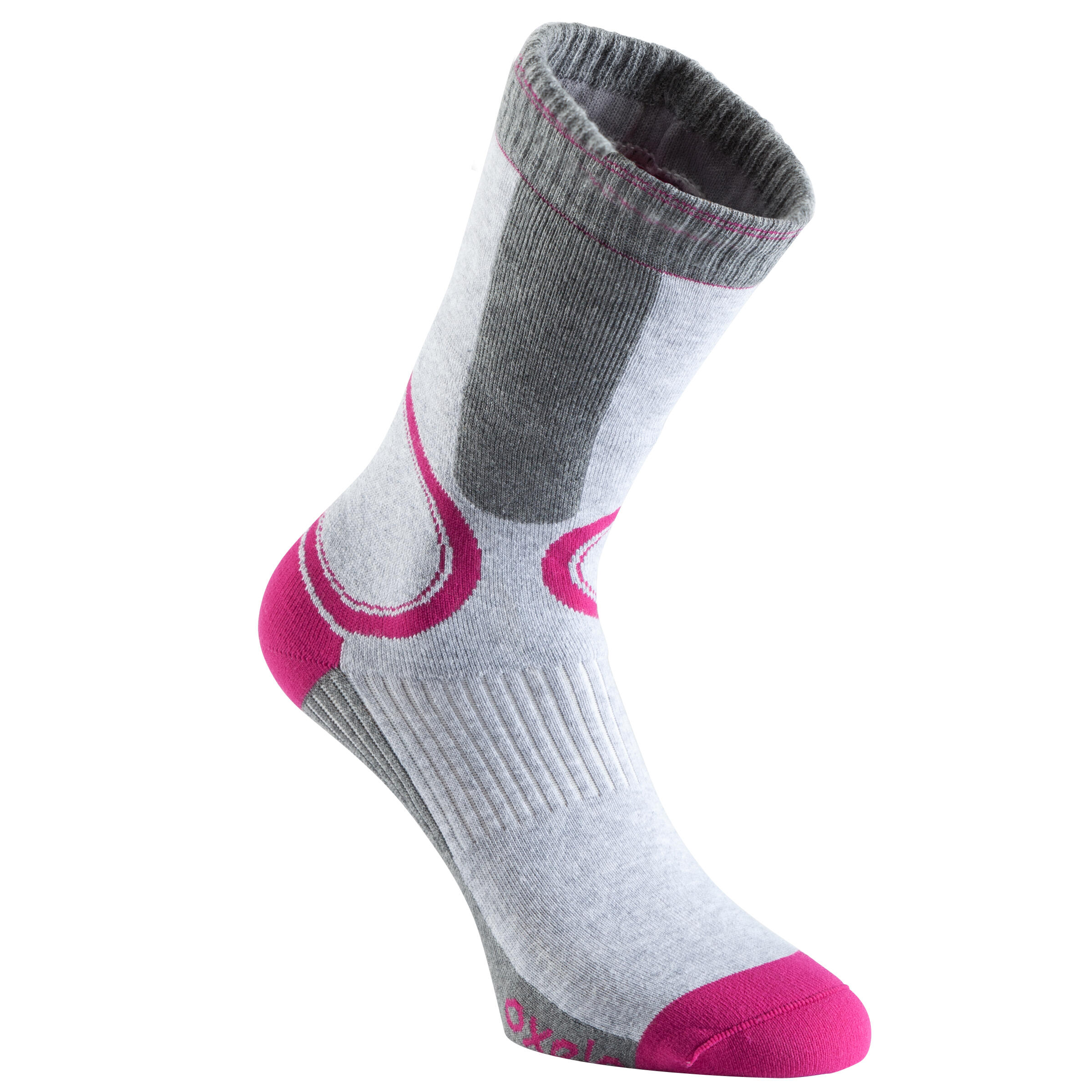 OXELO Skatesocken Sportsocken Oxelo FIT Damen grau/pink 39/42