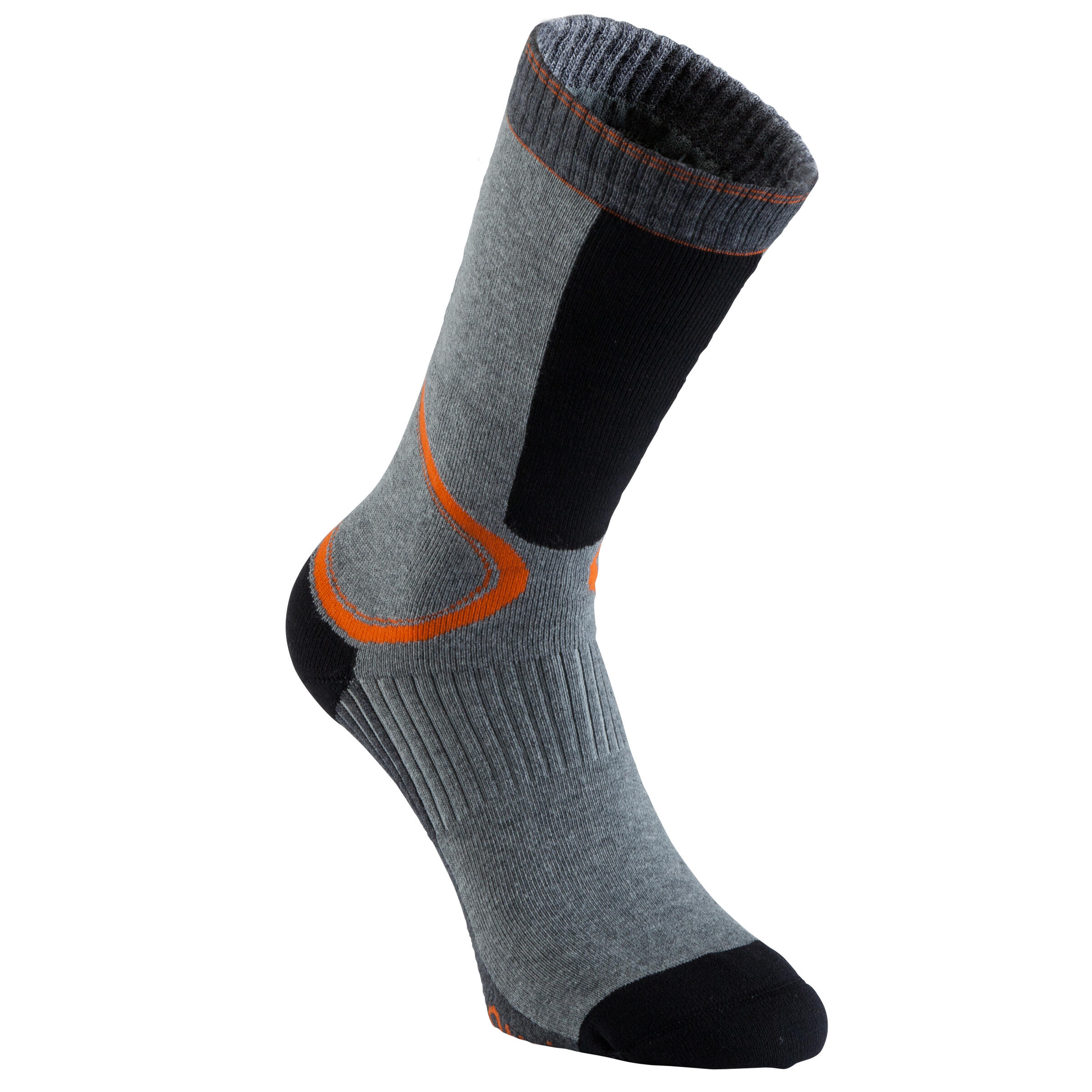 OXELO Skatesocken Sportsocken Oxelo FIT Herren grau/orange 39/42