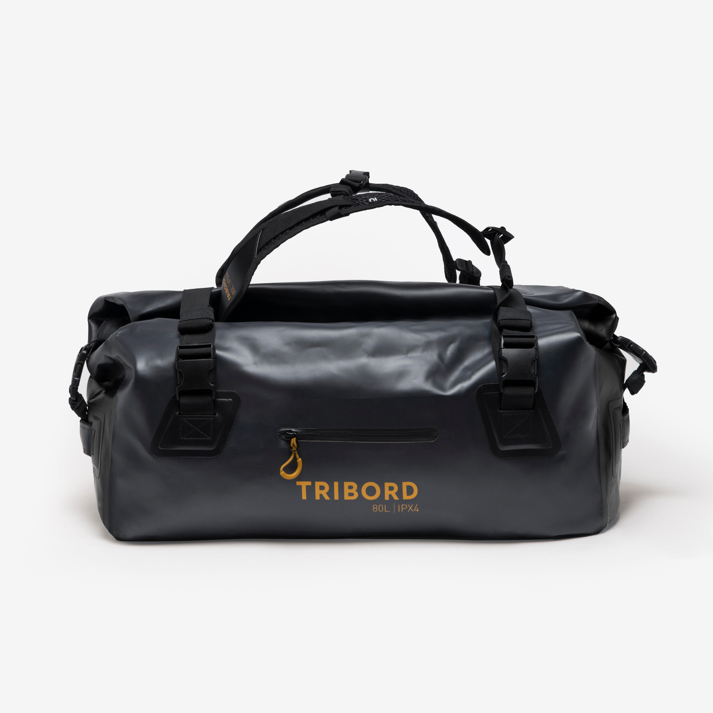 TRIBORD Sporttasche Duffel Bag Reisetasche Rucksack 80Â l wasserdicht - schwarzgrau EINHEITSGRÃ–SSE