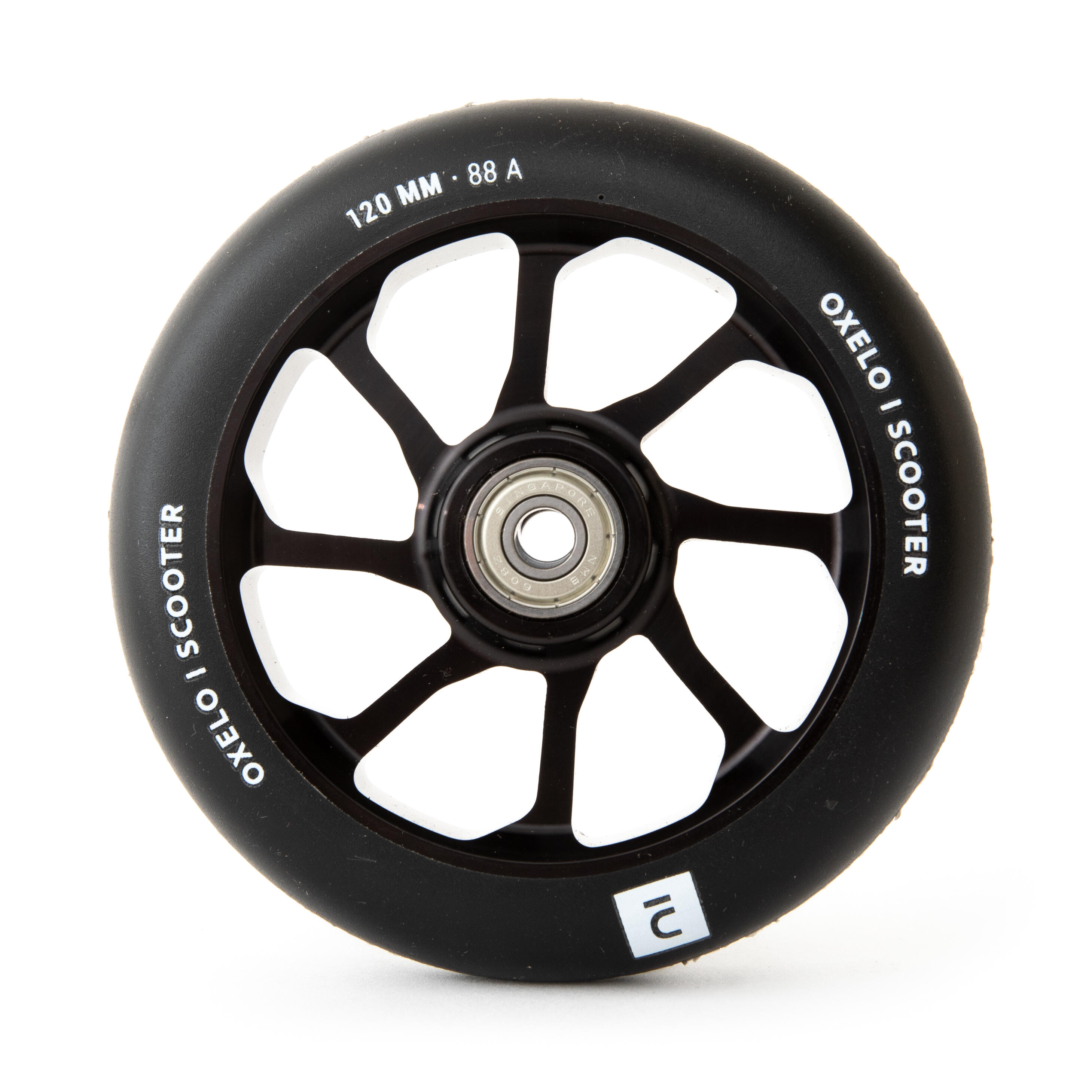 OXELO Stunt Scooter Rolle Alu-Core schwarz PU 120Â mm schwarz EINHEITSGRÃ–SSE