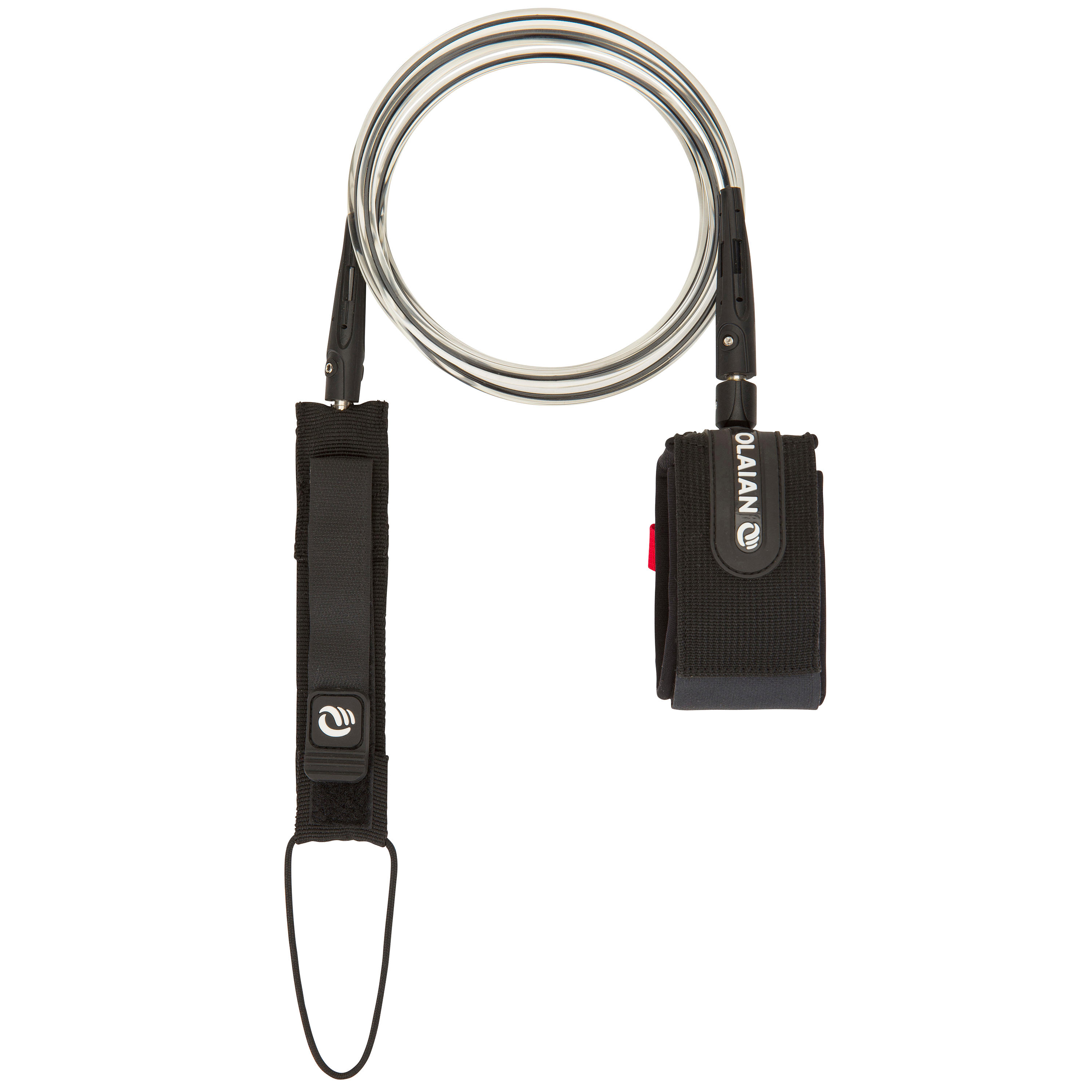 OLAIAN Surf-Leash 6' 183Â cm Durchmesser 7Â mm schwarz EINHEITSGRÃ–SSE