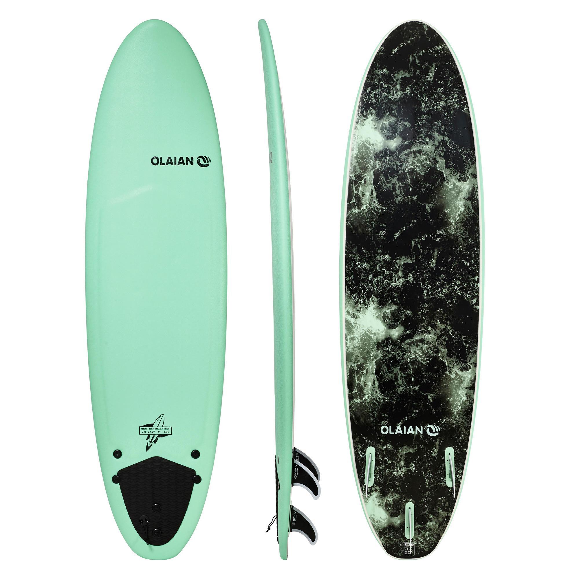 OLAIAN Surfboard Schaumstoff 900 7' Lieferung mit 3 Finnen EINHEITSGRÖSSE
