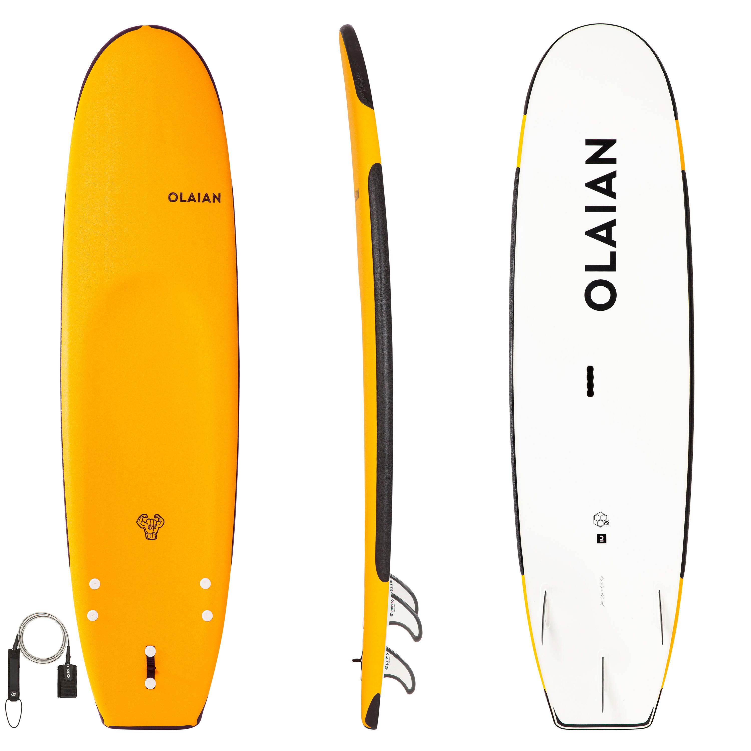 OLAIAN Surfboard Soft 100 Surfschule verstärkt 7'5