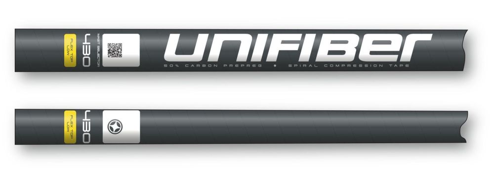 Unifiber Windsurf Mast RDM Yellow Curve mit geringfÃ¼gigem Flextop FL
