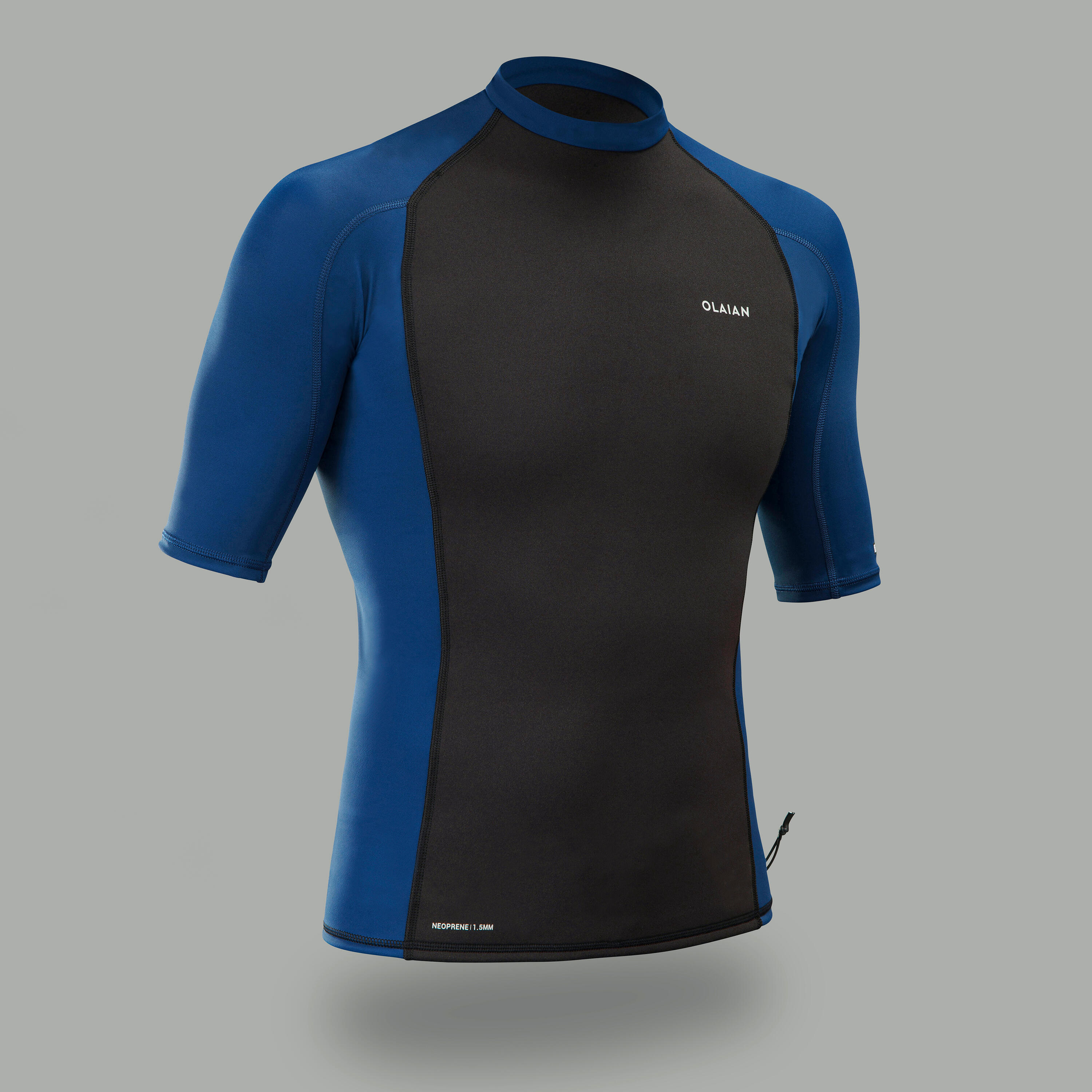 OLAIAN UV-Shirt Herren UV-Schutz 50+ mit Neopren Lycra schwarz/blau 2XL
