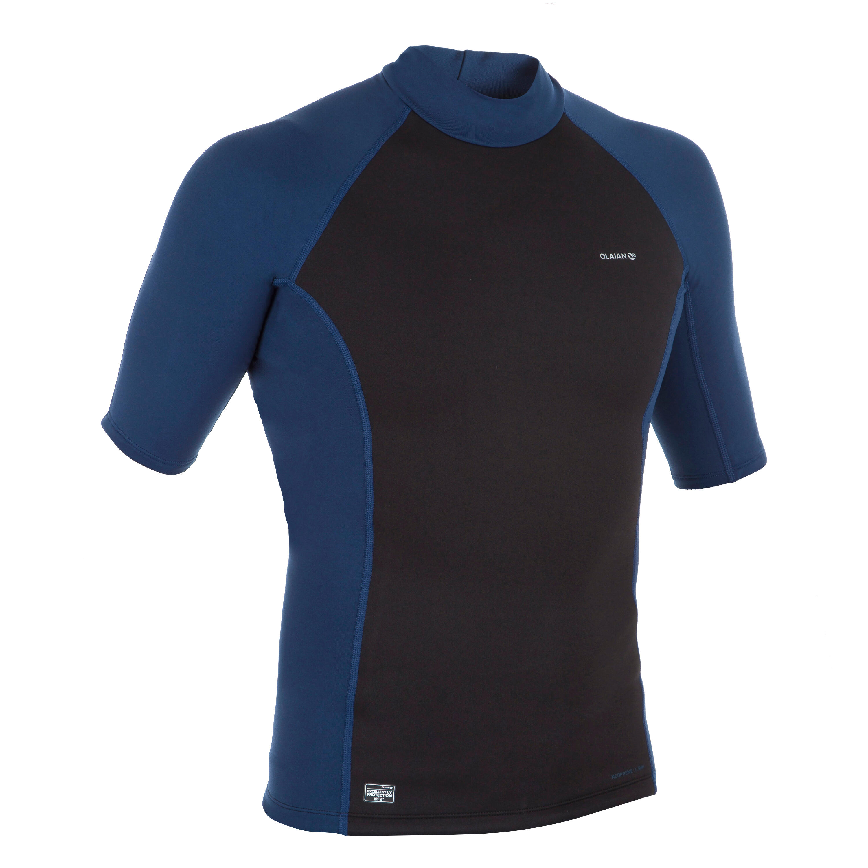OLAIAN UV-Shirt Herren UV-Schutz 50+ mit Neopren schwarz/blau XS