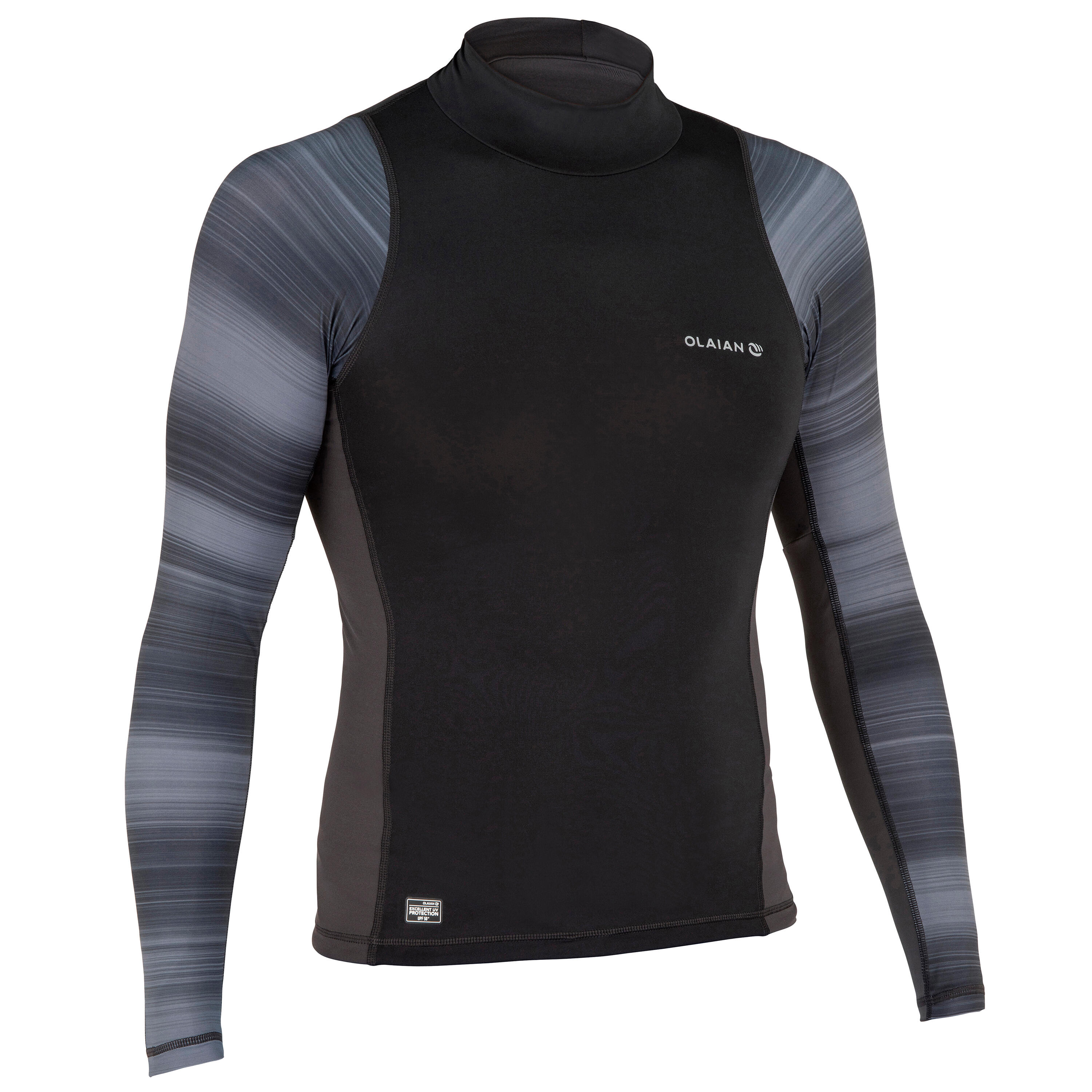 OLAIAN UV-Shirt langarm Herren UV-Schutz 50+ 500 schwarz/grau M