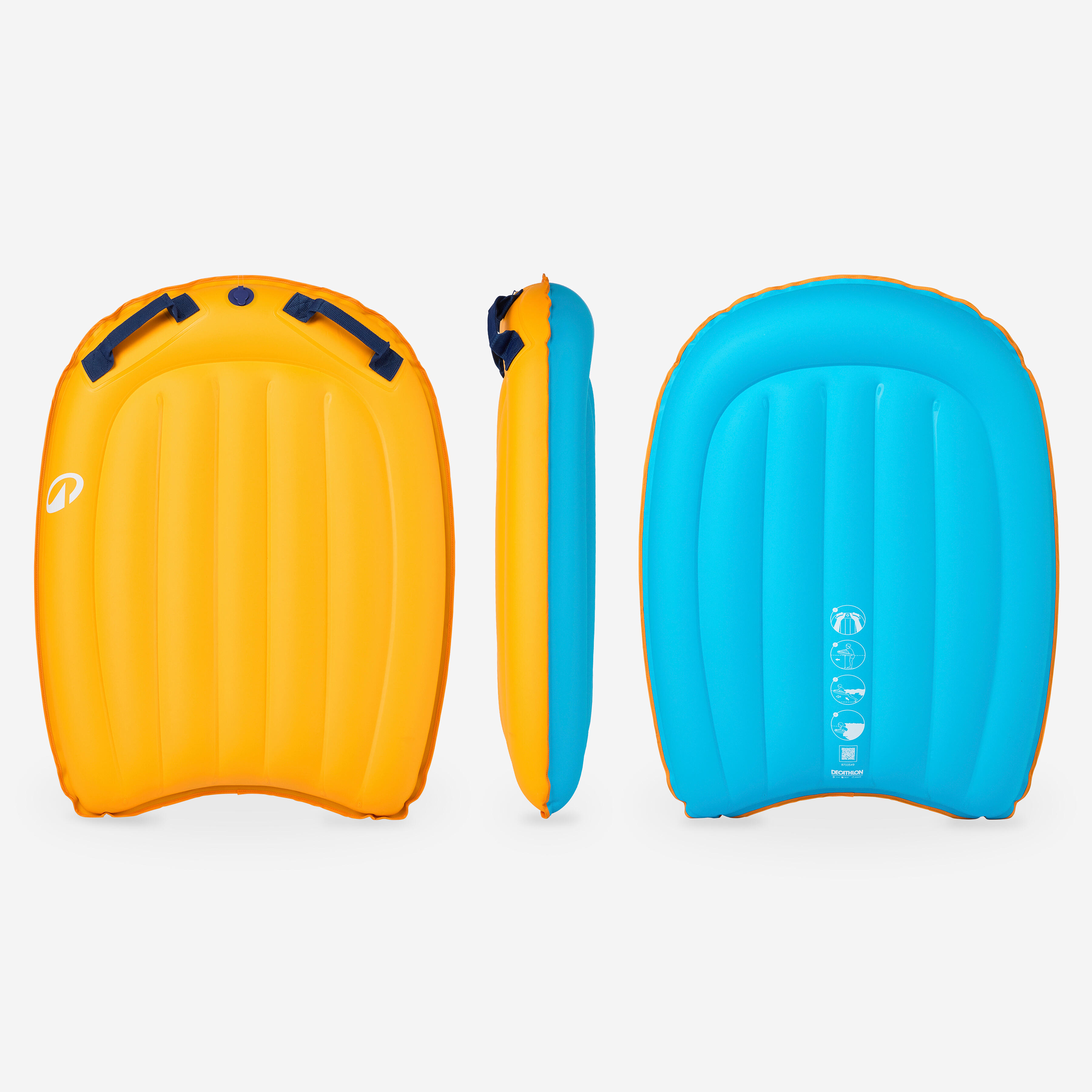 Decathlon Bodyboard aufblasbar orange/blau