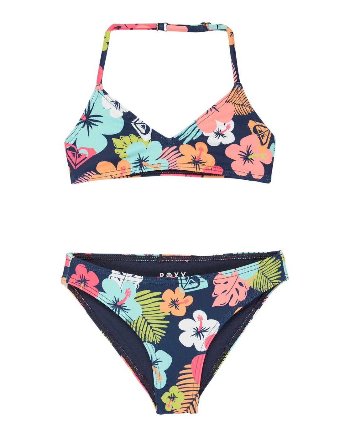 Roxy Zweiteiliges Bralette-Bikini-Set MORNING FLOWER Blau Mädchen 2-7