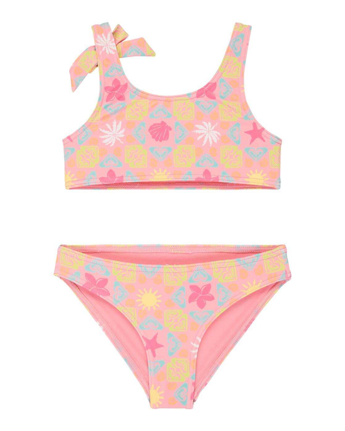 Roxy Zweiteiliges Bralette-Bikini-Set CHECK Rosa Mädchen 2-7