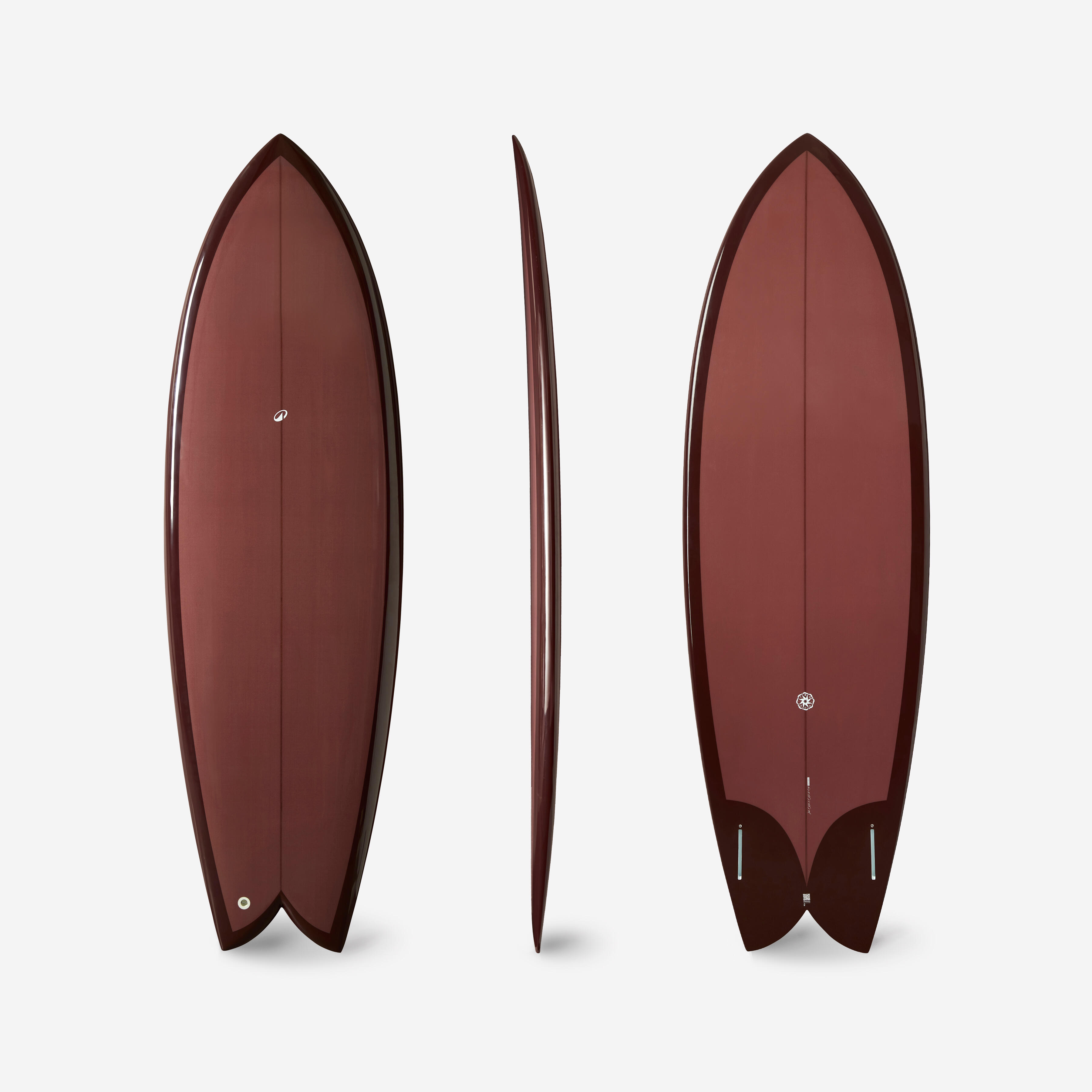 OLAIAN Surfboard Fish mit Futures Box ohne Finnen 900 6'1 bordeaux