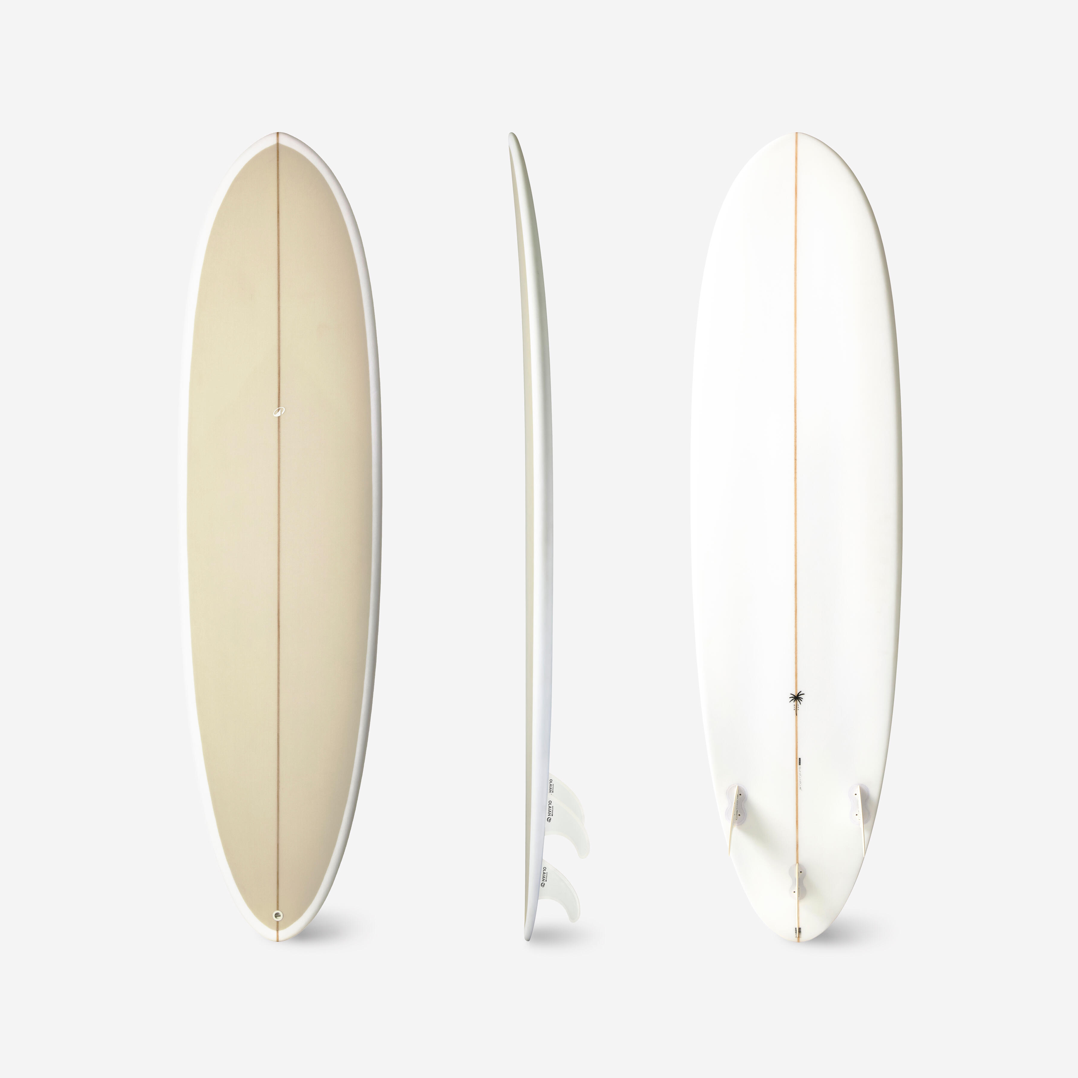 OLAIAN Surfboard Hybrid Harz 7' 49 l mit 3 Finnen beige