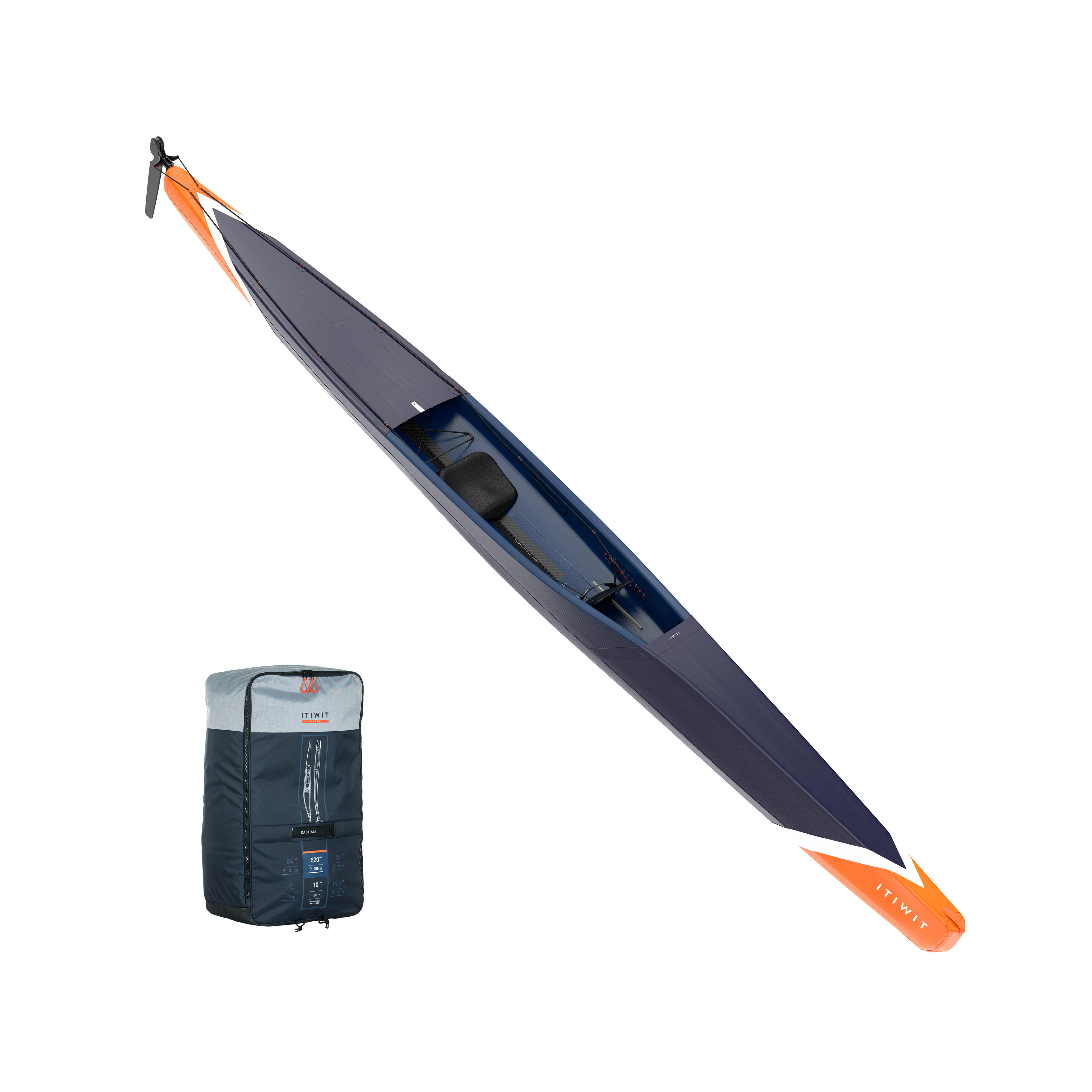 ITIWIT Kajak aufblasbar Race 500 Drop Stitch Hochdruck - R500