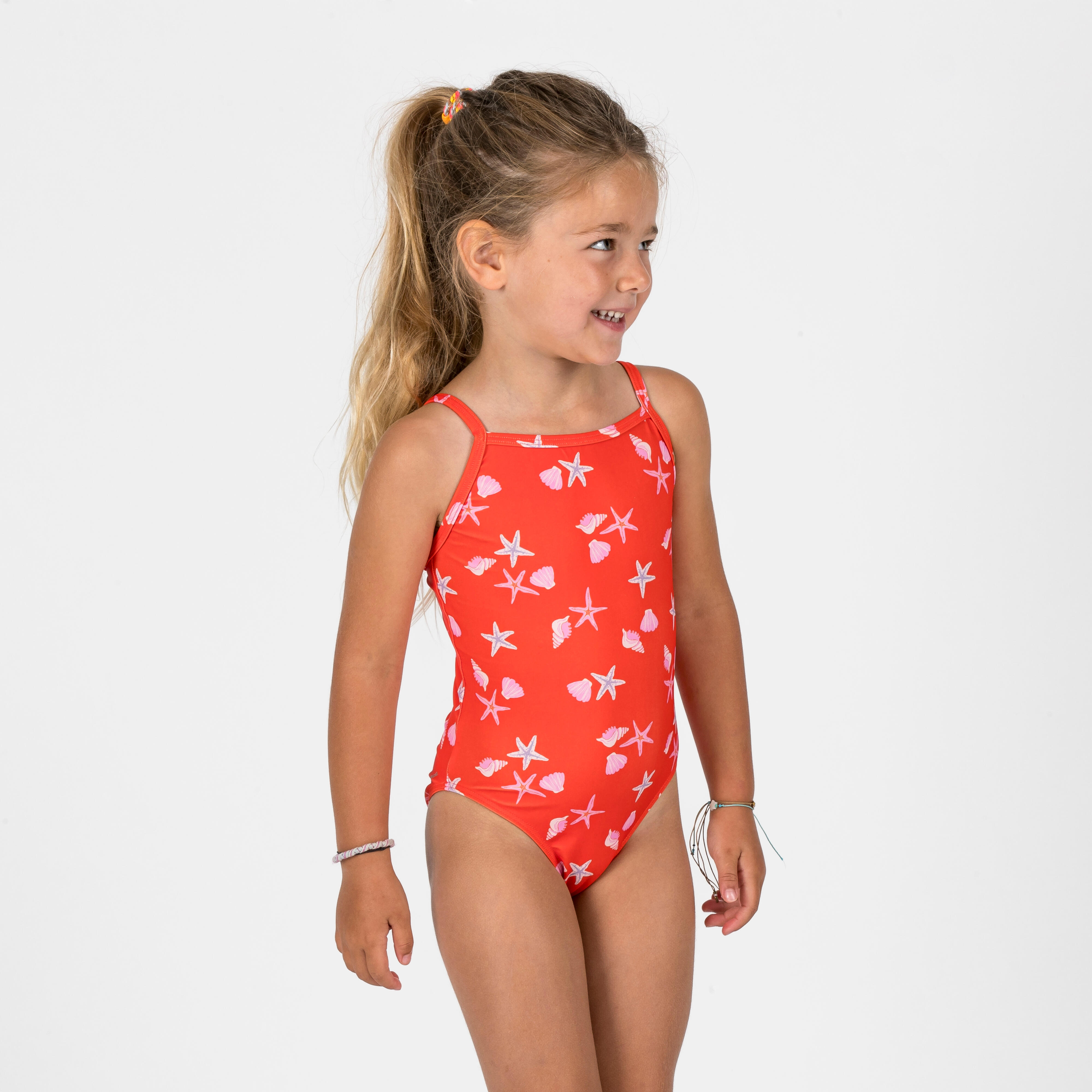 NABAIJI Badeanzug Baby/Mädchen - Print Muscheln rot