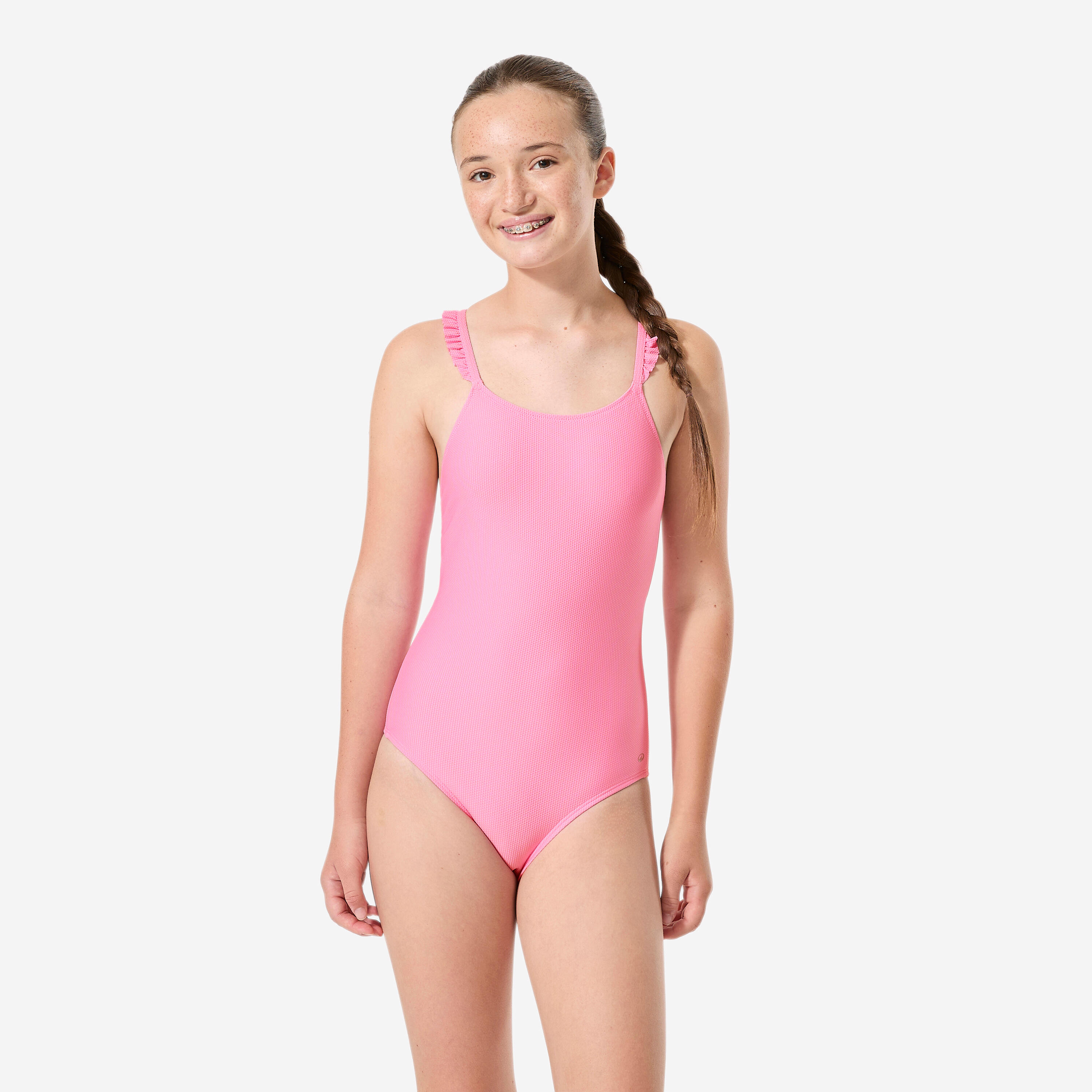 Decathlon Badeanzug Mädchen - Lila rosa