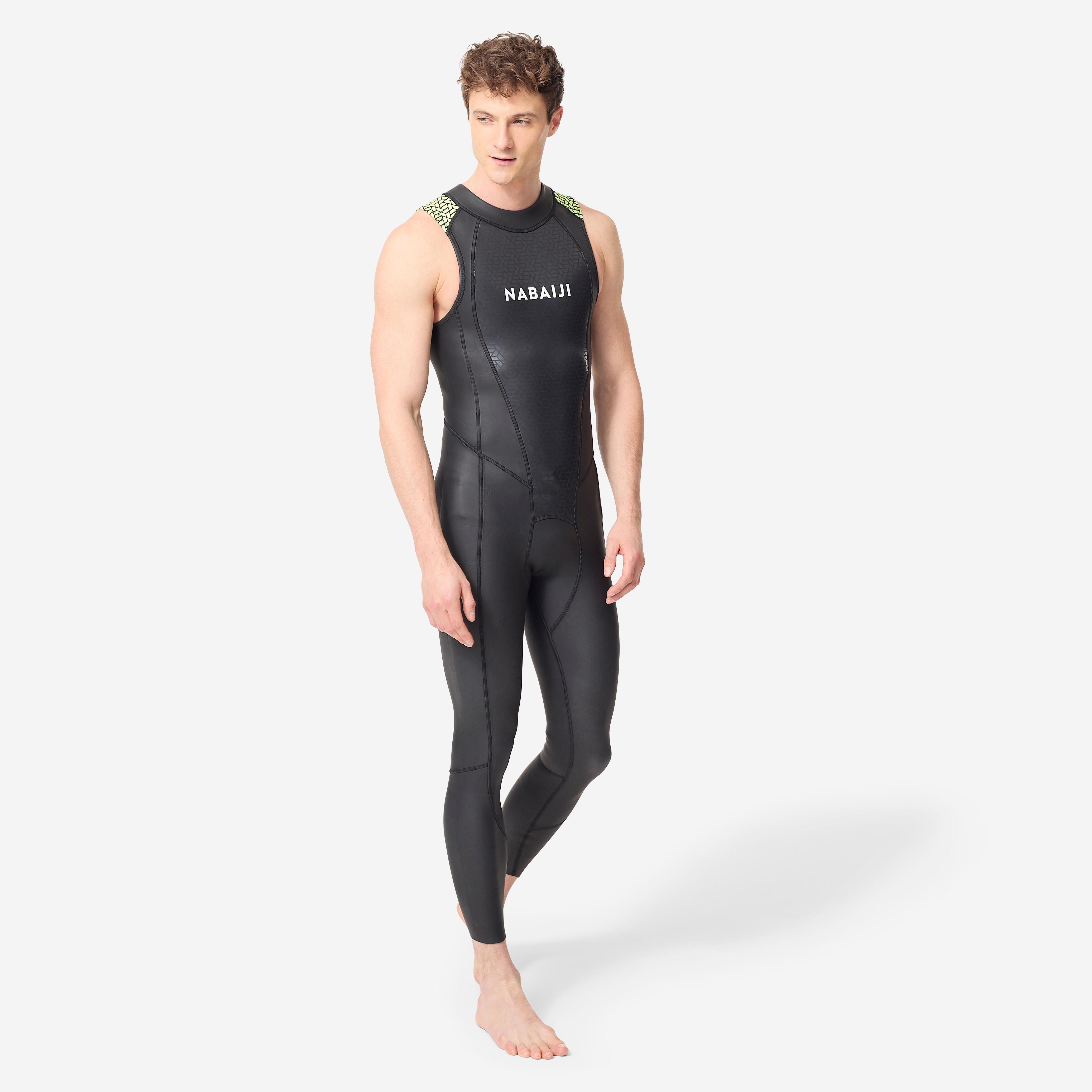 Decathlon Schwimmanzug Neopren Herren Long John Freiwasserschwimmen - OWS 500 2/2 schwarz