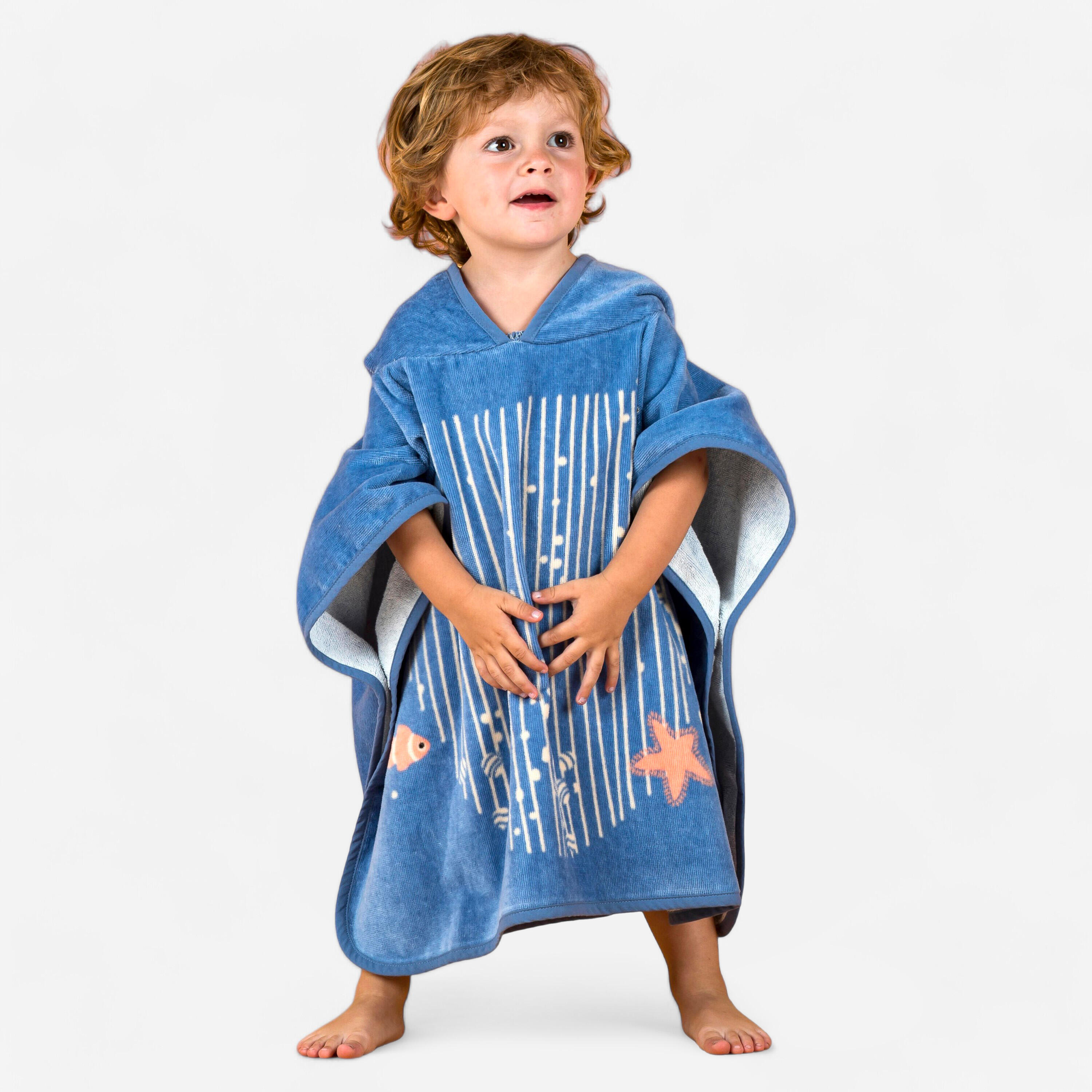 Decathlon Bade-Poncho Baby Baumwolle - Wal blau