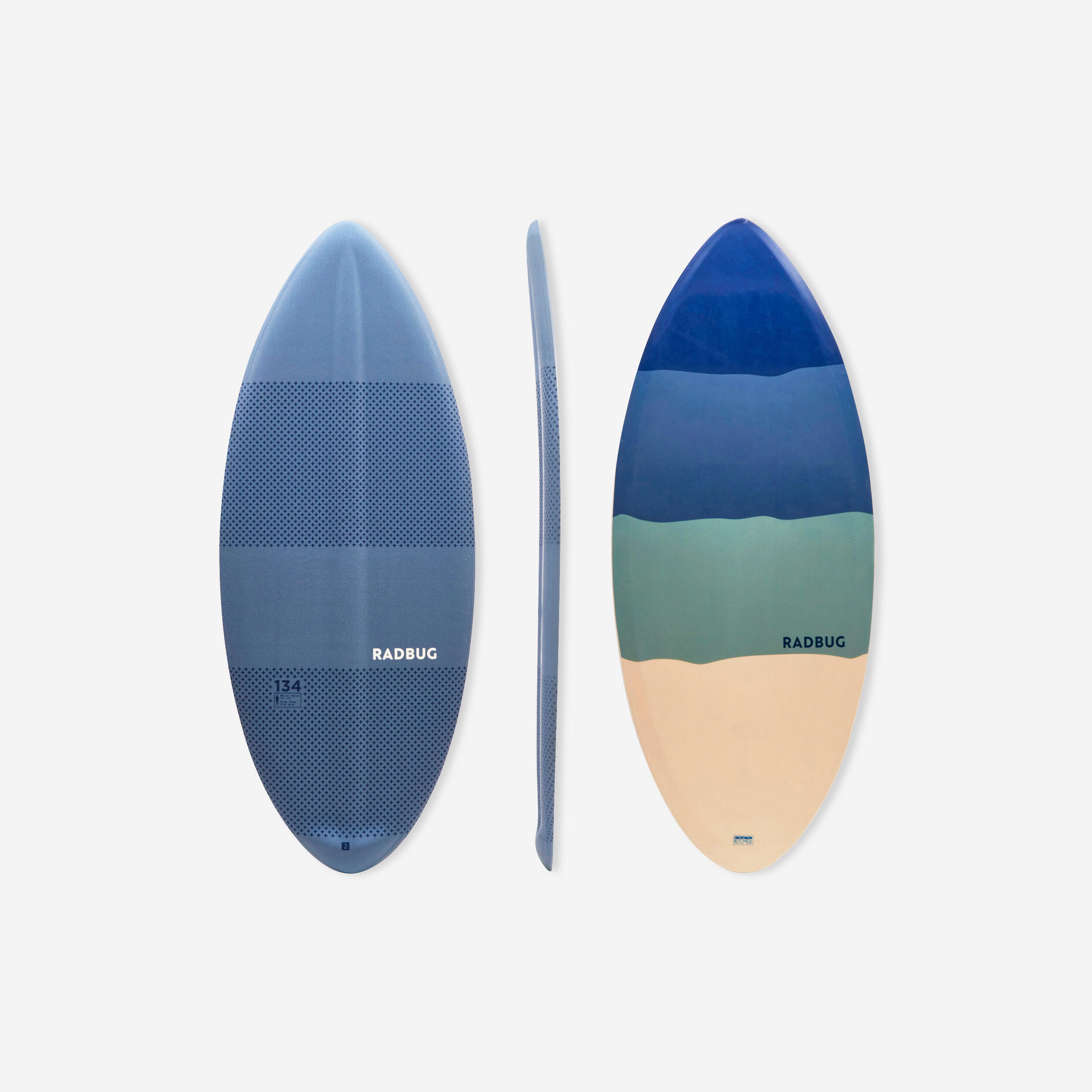 RADBUG Skimboard Damen/Herren Schaumstoff - 500 blau/grau