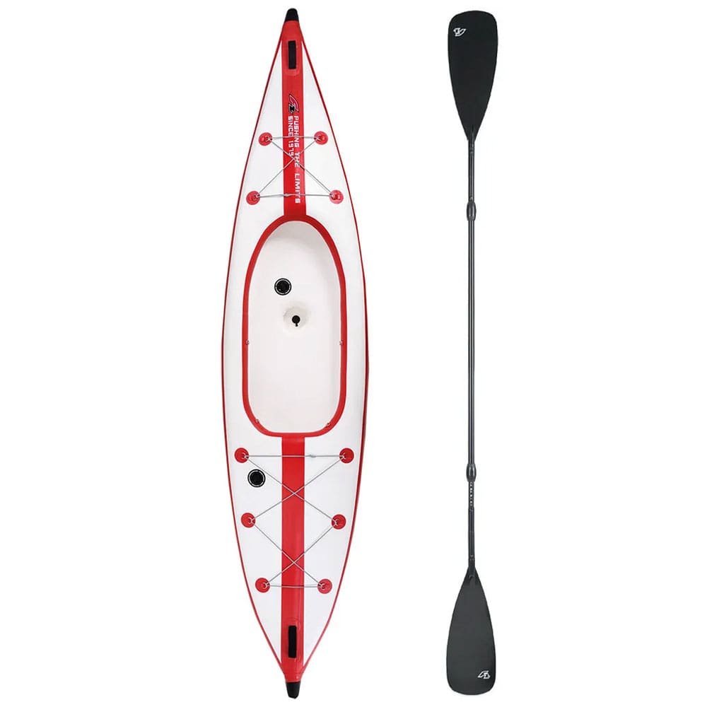 F2 Inflatable Kayak One Seat White Red Fundgrube
