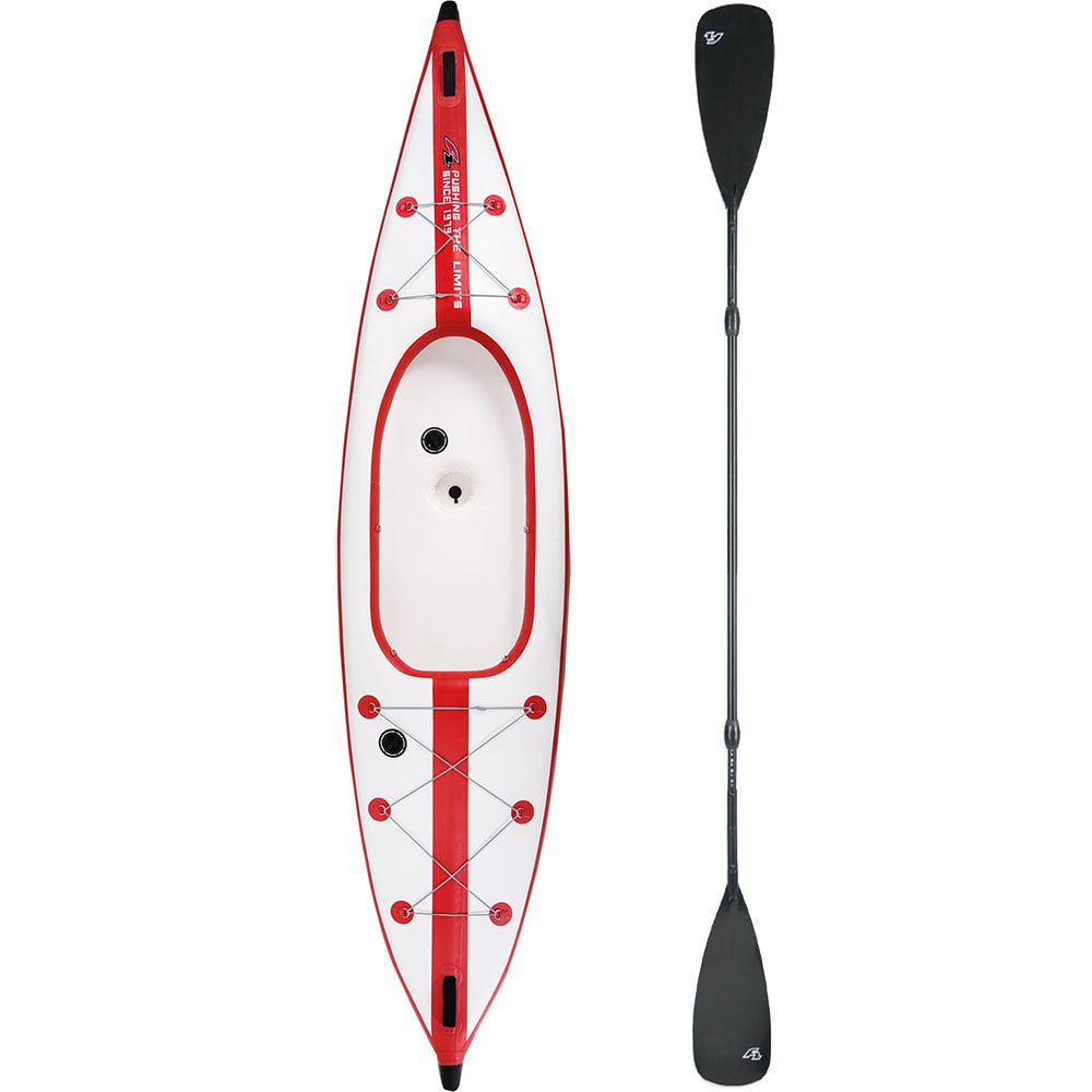 F2 Inflatable Kayak One Seat White Red