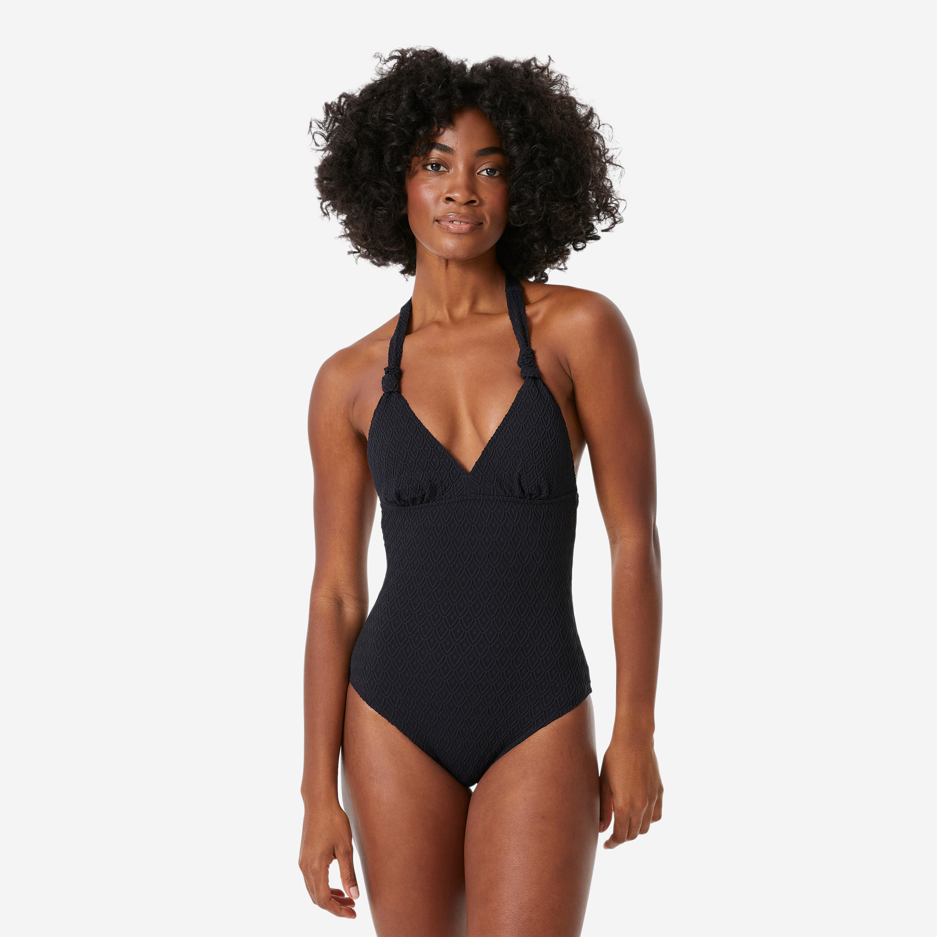 Decathlon Badeanzug Damen Neckholder Clea Gange schwarz