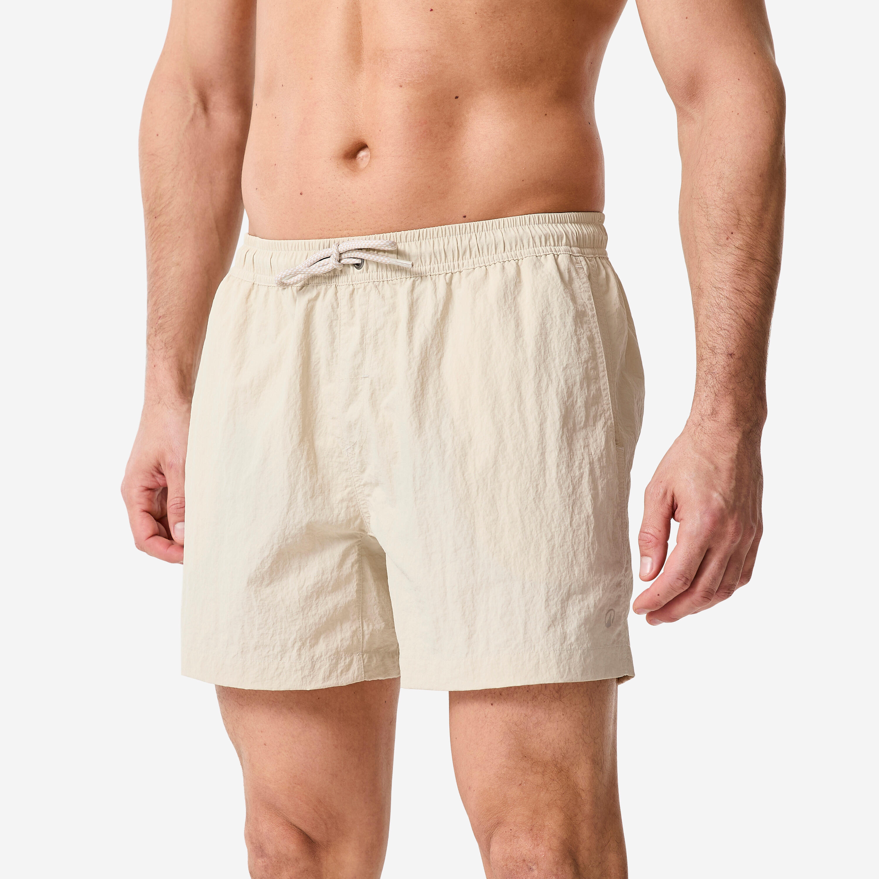 Decathlon Boardshorts Herren kurz Knitteroptik 100 15'' beige