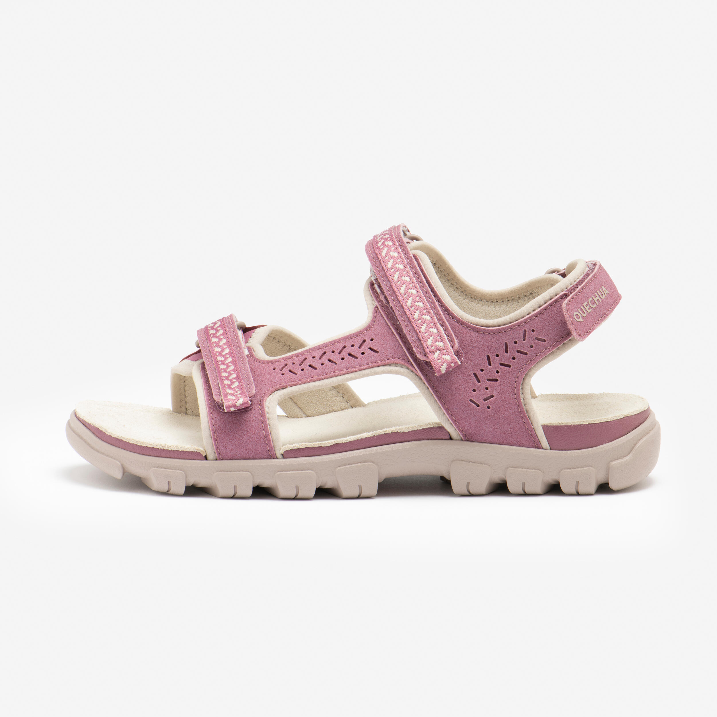 QUECHUA Trekkingsandalen Damen Leder Wandern - NH500 violett