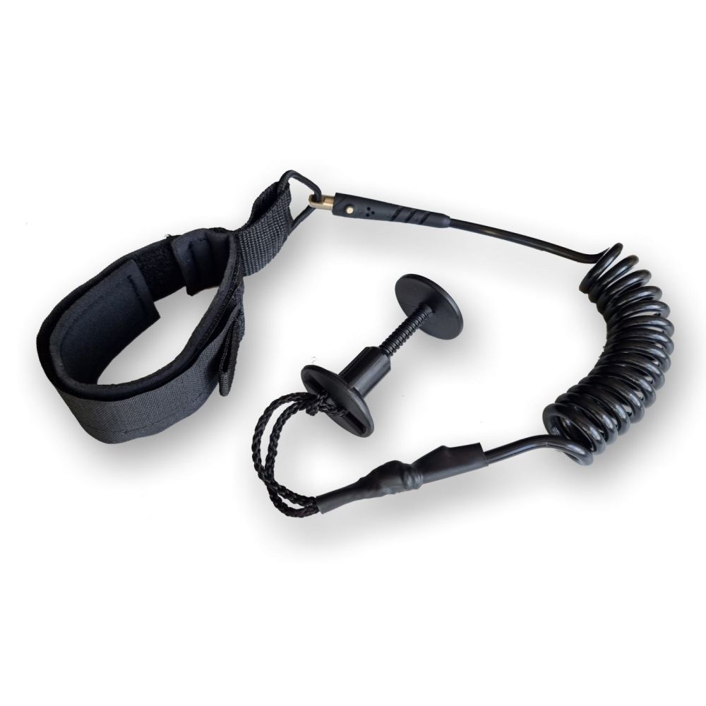 Flood Bodyboard Leash coiled mit Plug schwarz